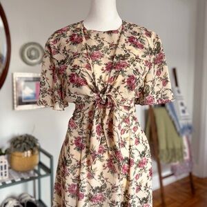 Floral Rosette Kristy Michaels Flutter Sleeve Dress